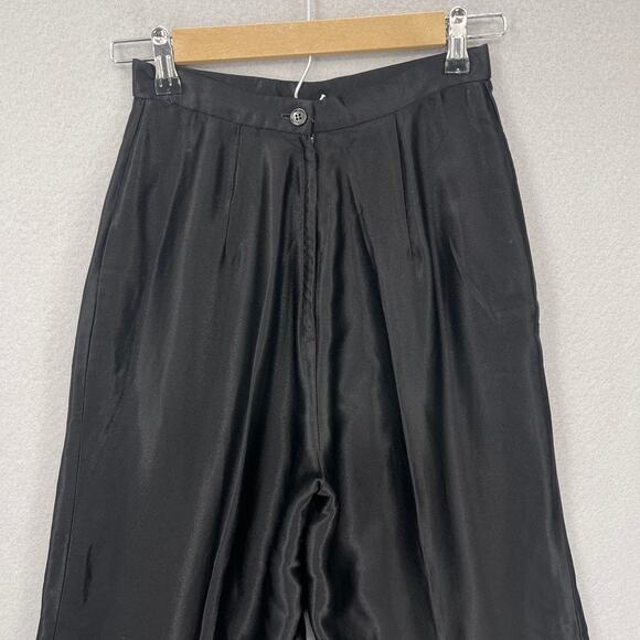 Vintage Union Made Satin Pants Womens 24" Waist Flare Bell Bottom High Waist - Picture 10 of 16